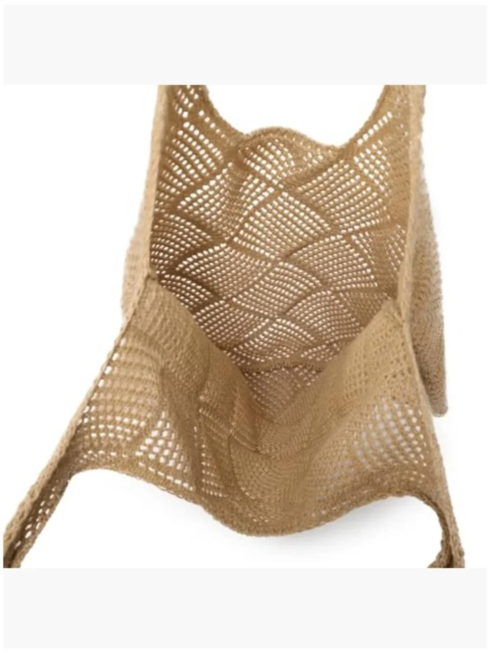 Crochet Tote Bag Cotton Blend Mesh Knit Beach Bag - Picture 6 of 6